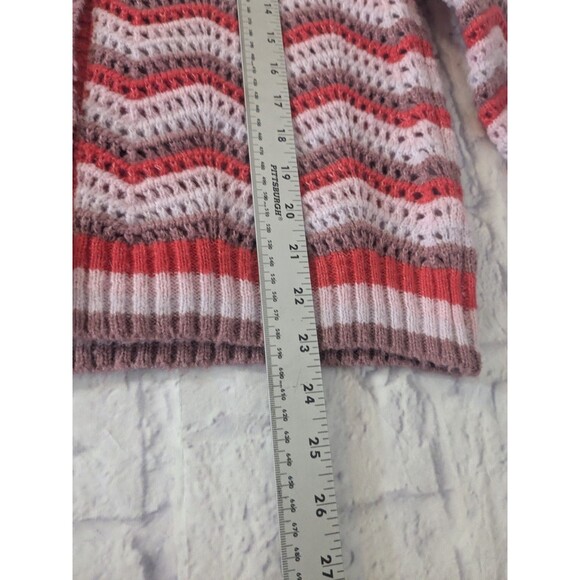 Maurices Chevron Crochet Open Knit Cardigan Oversized Woman's Size Small - Picture 3 of 8